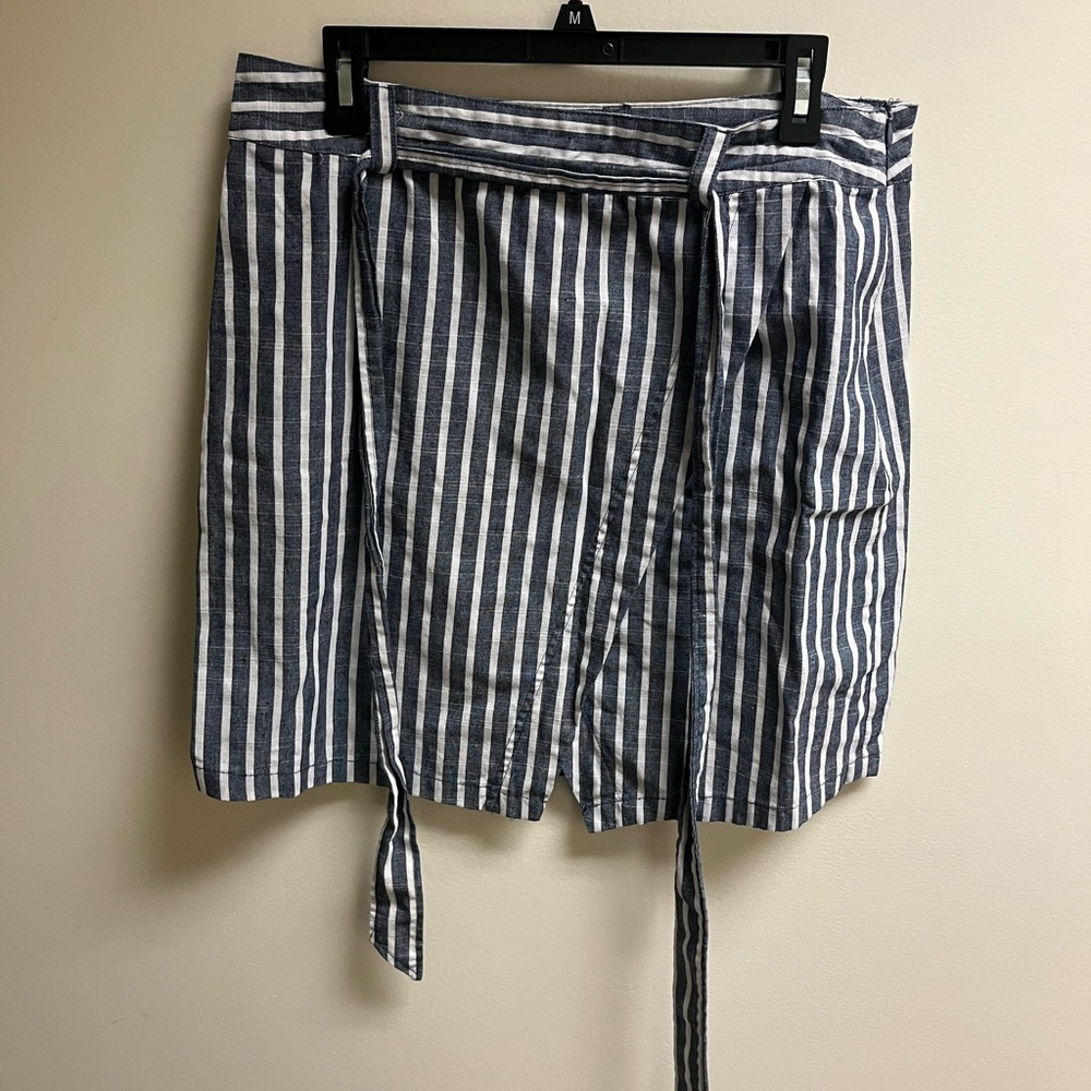 Just Living Navy and White Striped Mini Skirt